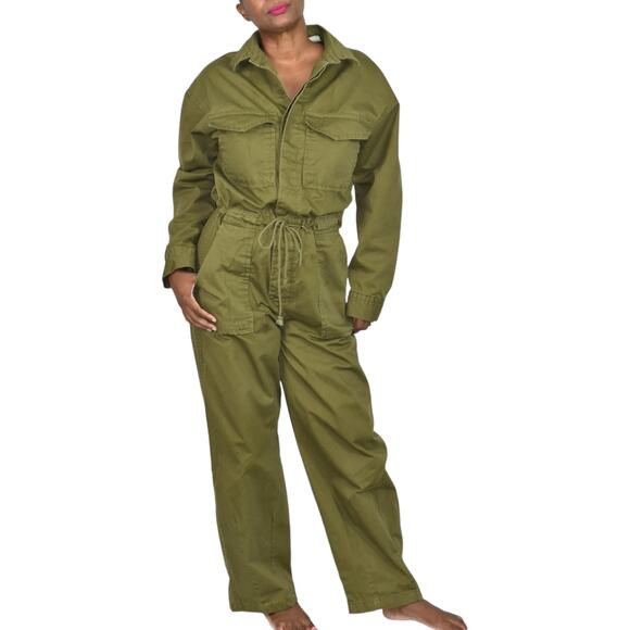 Levis Baggy Surplus Jumpsuit Green Flight Suit Oversized Cotton Coveralls Small - Picture 11 of 13